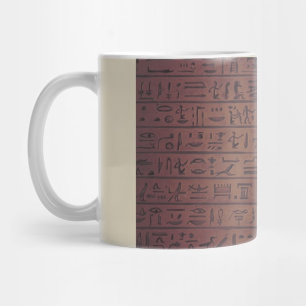 pharaoh Akhenaten, against a background of hieroglyphs by art-of-egypt